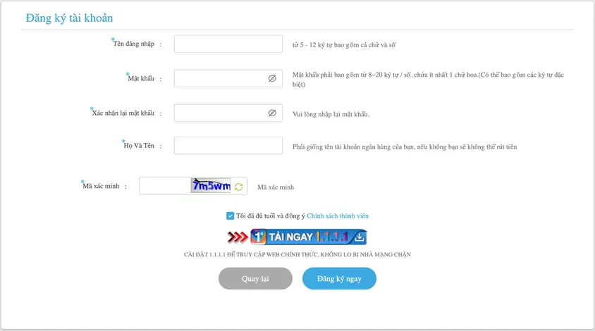 Đăng Ký Tài Khoản 788WIN